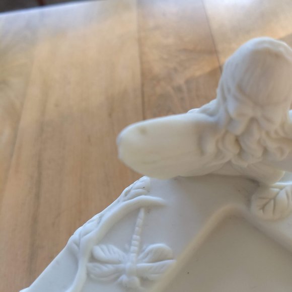Partylite Enchantment Duo Fairy Ivory Porcelain Square Pillar Candleholders Boy - Picture 9 of 13